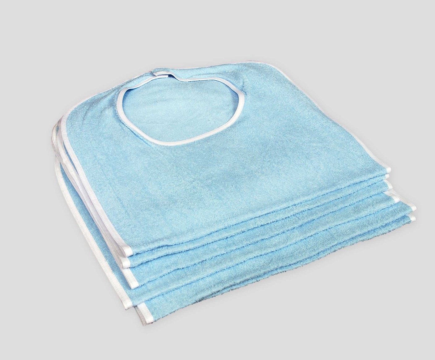 Terry Bibs with Velcro, Blue, 18x30